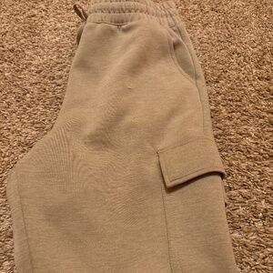 Tan cargo sweatpants